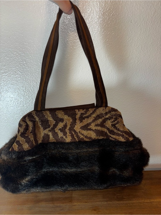 atenti Handbags - Atenti doctor bag fabric faux fur made USA